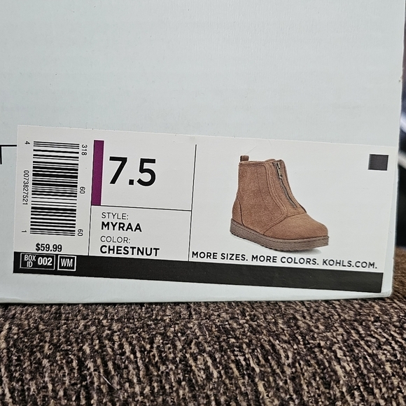 SO Myraa Women's Cozy Vegan Fur Lined Microfiber Ankle Boots 7.5 CHESTNUT - Picture 10 of 11